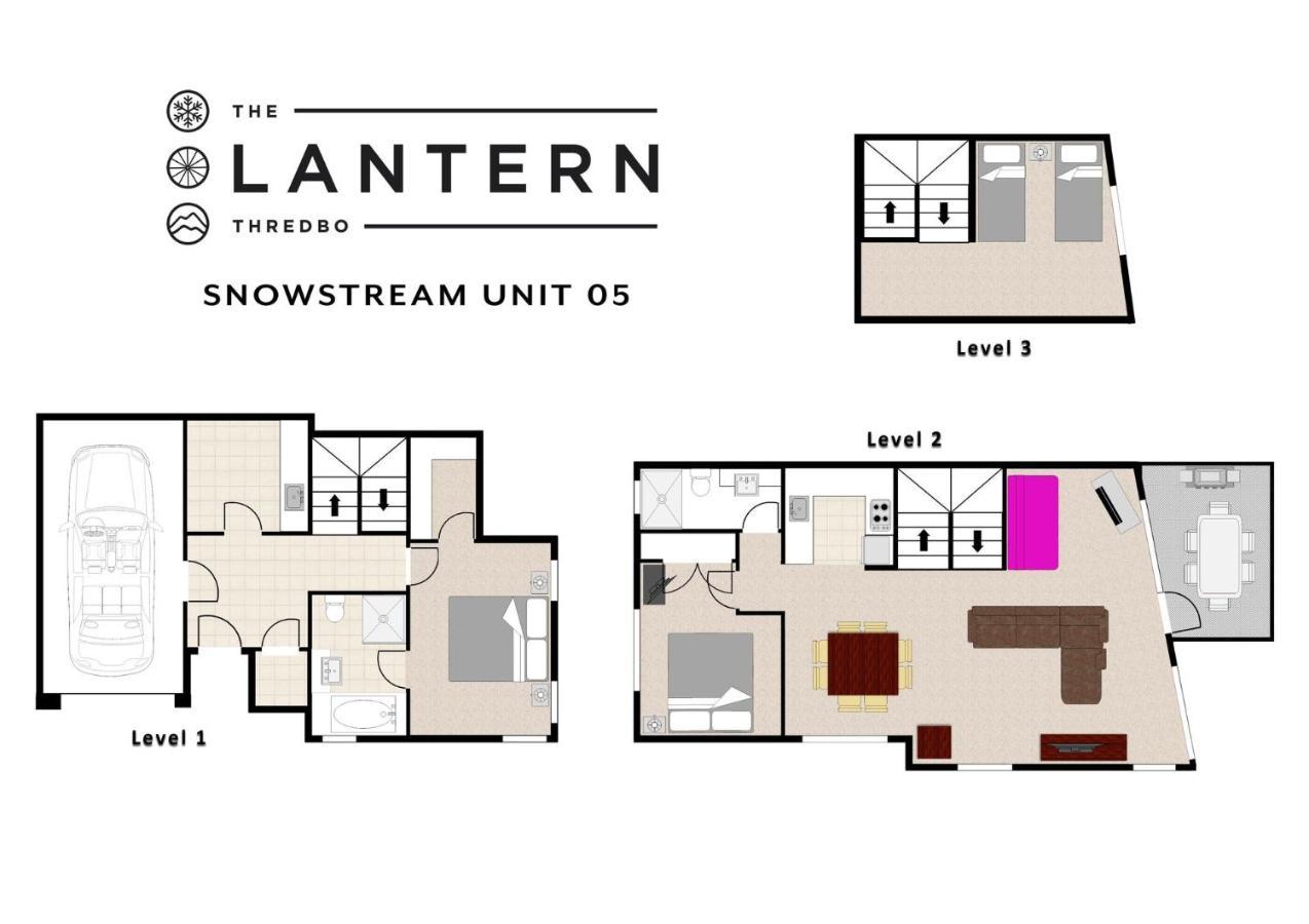 ת'רדבו Snow Stream 2 Bedroom And Loft With Gas Fire Balcony And Garage Parking מראה חיצוני תמונה
